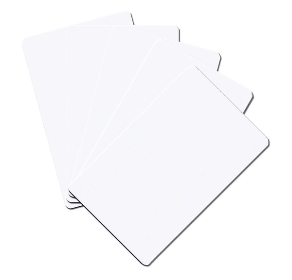 Tarjetas plásticas de PVC 0,76 mm. Blancas, para termoimpresión.